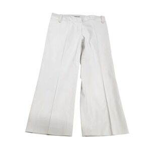 Ann Taylor Pants Womens 4 White Twill Chino Crop Straight Leg Work Office Casual